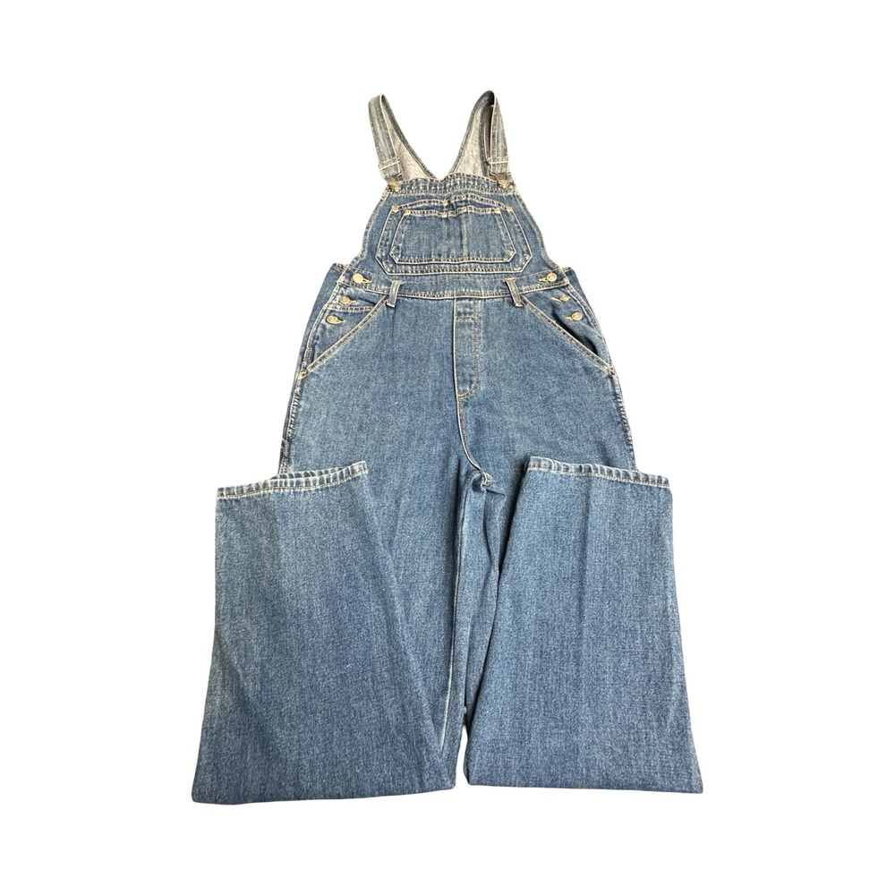 Rue21 Overalls Womens S 32x28 Blue Denim Wide Leg Carpenter Cotton Vintage 90's